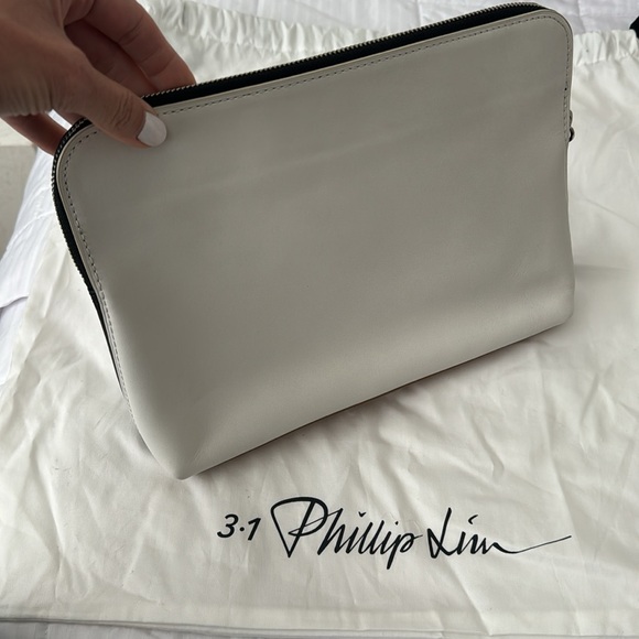New 3.1 Philip Lin tie color leather pouch clutch makeup travel bag - Picture 3 of 12